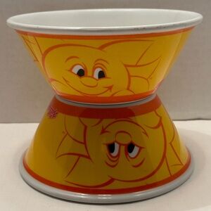Kelloggs Raisin Bran Yellow Sunshine Melamine Cereal Breakfast Bowls set of 2